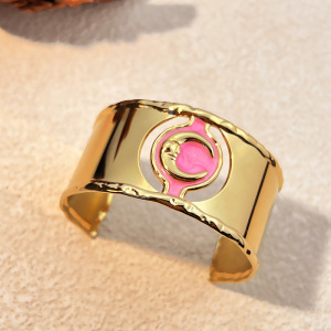 Bracelet Jonc En Acier Inoxydable Doré, 1 Pièce, Couleur Lune h5 Image4
