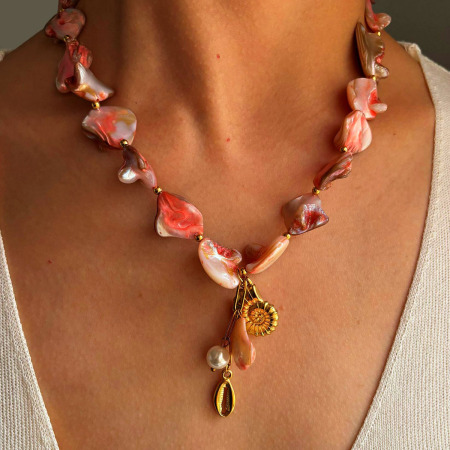 Collier étanche en acier inoxydable et coquillage (1 pièce)