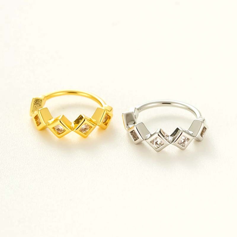 1 Pièce De Piercing De Nez Géométrique En Cuivre Doré Et Zircon Pour Femme h5Image9