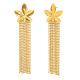 Boucles d'oreilles à pampilles en perles et fleurs - Or 