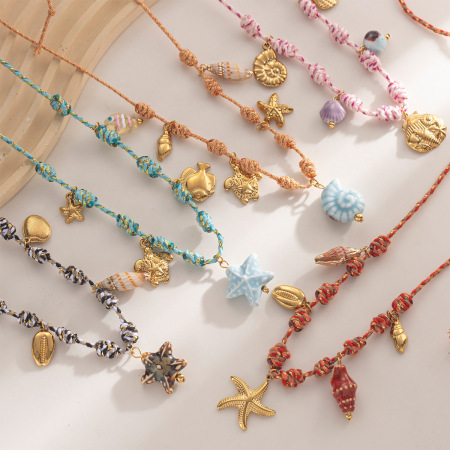 Collier tressé étanche en acier inoxydable Oceanic couleur or (1 pièce) 2