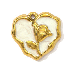 Pendentif Femme Rétro Lune En Acier Inoxydable Étanche Couleur Or (1 Pièce) h5