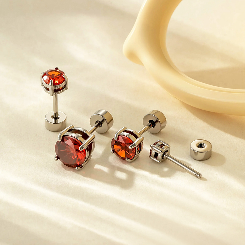 Boucles D'Oreilles Annulaires Pour Femmes, En Acier Inoxydable Étanche, Couleur Or, Avec Zircon (1 Pièce). h5Image3