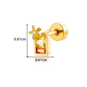 Boucles D'Oreilles Papillon En Cuivre Doré Et Zircon h5 Image2