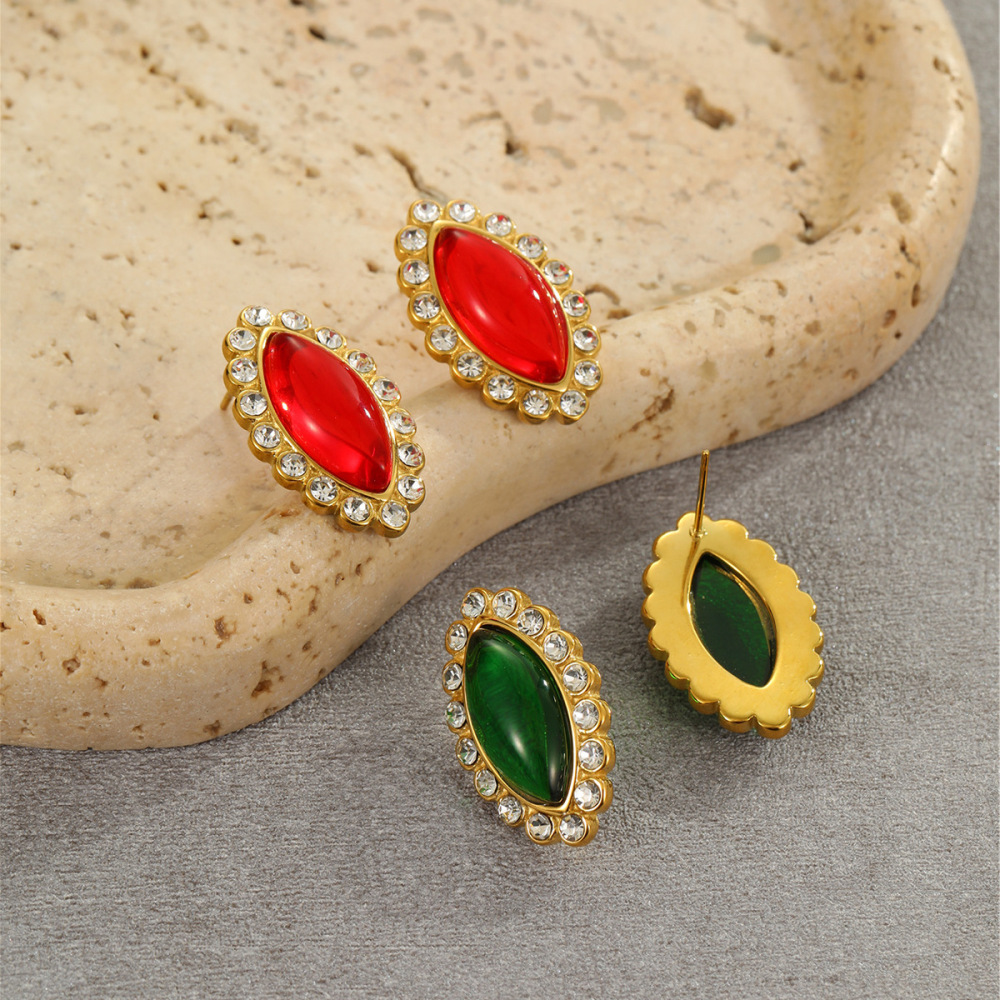 Boucles D'Oreilles Puces Pour Femmes, Luxueuses, Rétro, Géométriques, En Acier Inoxydable Étanche. Image2