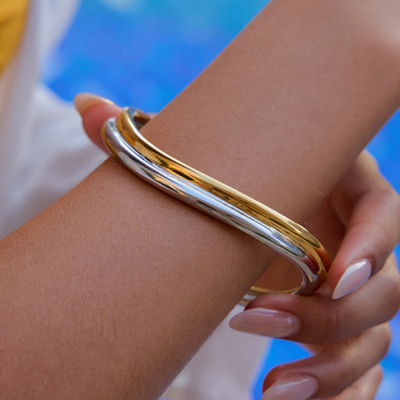 Bracelet classique irrégulier en acier inoxydable étanche pour femme (1 pièce)