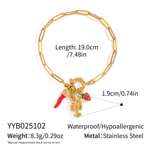 Bracelet À Breloques Étanche En Acier Inoxydable Avec Mousqueton (1 Pièce) h5 