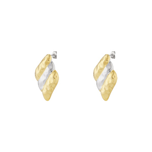 Boucles D'Oreilles Puces Pour Femme, Style Géométrique Décontracté, En Acier Inoxydable, Couleur Or, Étanches, Collection Simple. h5