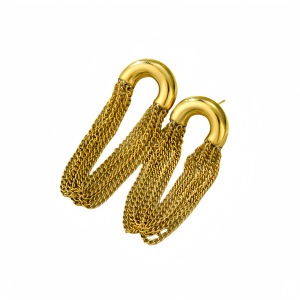 Boucles D'Oreilles Pendantes Pour Femmes, En Acier Inoxydable Imperméable, Couleur Or, Avec Pompon h5 Image5