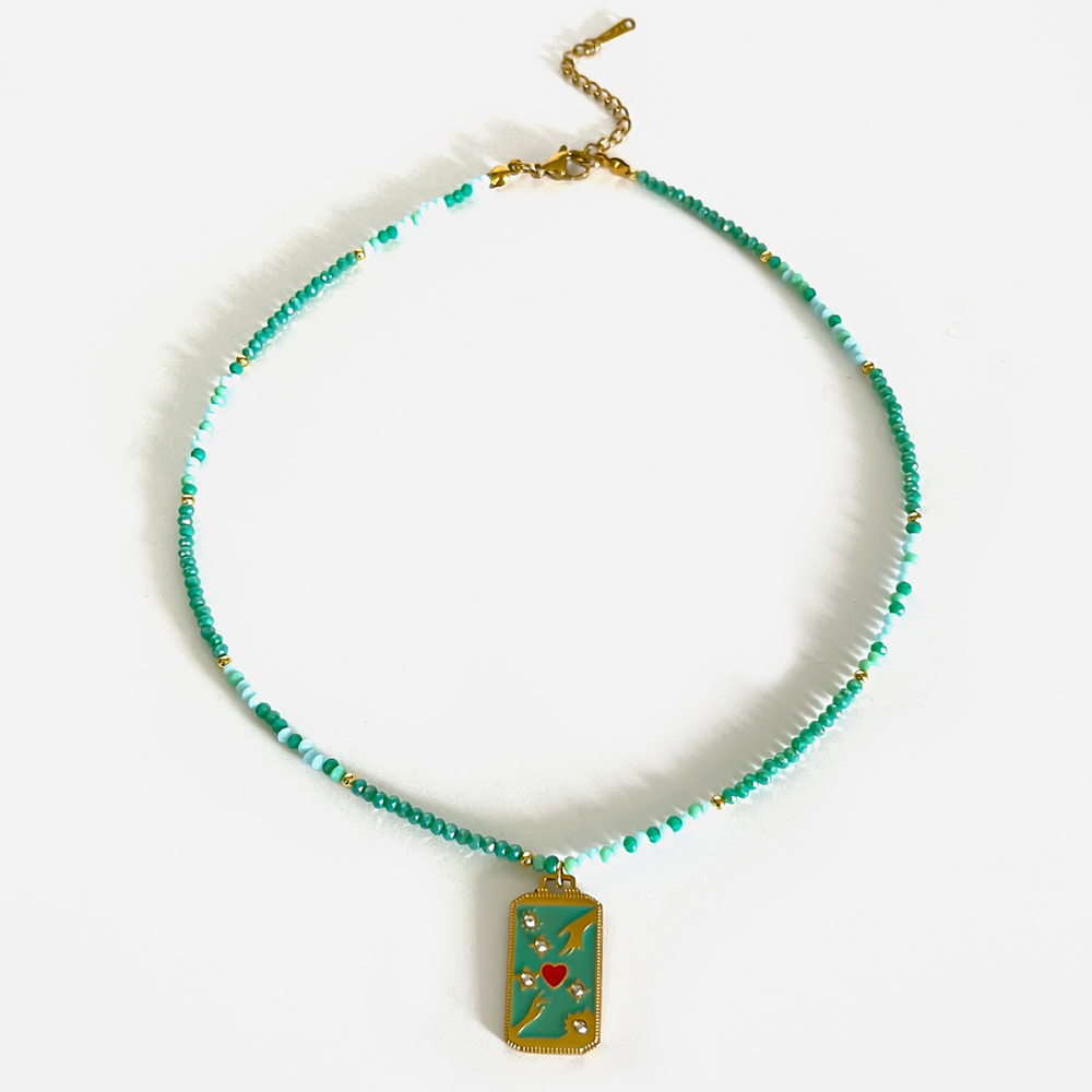 Collier Pendentif Tarot En Acier Inoxydable 1 Pièce 