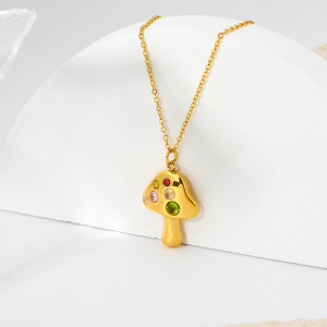 1 Paire De Colliers Pendentifs Pour Femmes, Collection Rétro Végétale De Luxe, En Acier Inoxydable Étanche h5 Image4