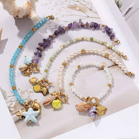1 bracelet en perles de pierre naturelle