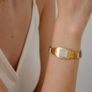 Bracelets Pour Femmes Simple Series Classic Geometric En Acier Inoxydable Étanches h5 Image2