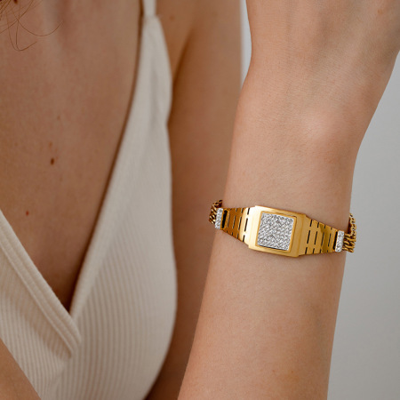 Bracelets pour femmes Simple Series Classic Geometric en acier inoxydable étanches 2