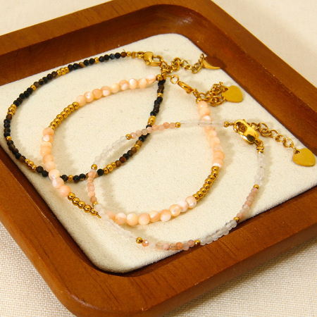 Bracelets De Perles Pour Femmes En Pierres Naturelles De La Série Classic