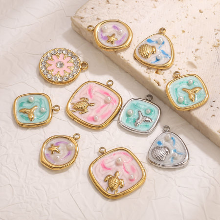 Pendentif femme étanche en acier inoxydable, à monter soi-même (1 pièce)