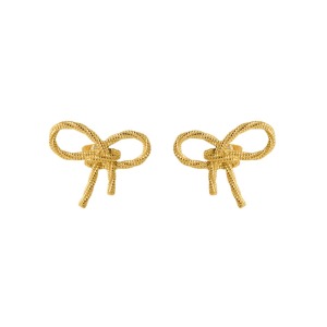 Boucles D'Oreilles Puces Élégantes En Acier Inoxydable Imperméables, Style Romantique, Avec Nœud Papillon. h5 Image5