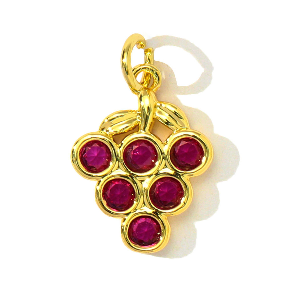 Pendentif Femme En Acier Inoxydable, Couleur Or, Orné De Fruits Naturels (1 Pièce) 