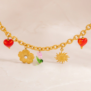 Collier Pendentif Étanche En Acier Inoxydable Couleur Or h5 Image3