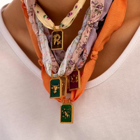 Collier pendentif rétro en acier inoxydable imperméable avec motif constellation (1 pièce)