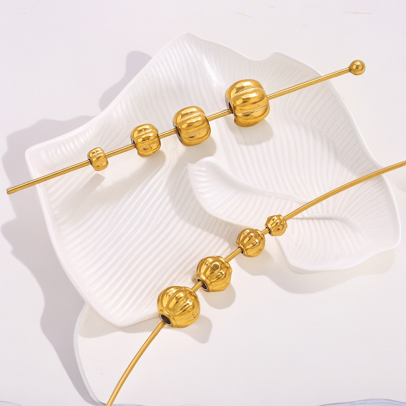 Perles D'Espacement Quotidiennes En Acier Inoxydable De Forme Irrégulière, Couleur Or, De La Série Simple Image4