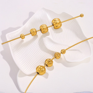 Perles D'Espacement Quotidiennes En Acier Inoxydable De Forme Irrégulière, Couleur Or, De La Série Simple h5 Image4