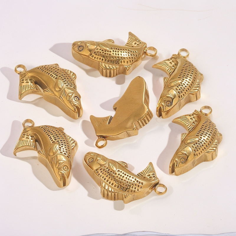 Pendentif Femme Étanche En Acier Inoxydable, Motif Poisson, À Faire Soi-Même (1 Pièce) Image3