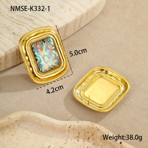 1 Paire De Boucles D'Oreilles Puces Pour Femme, Style Rétro Géométrique Classique, En Acier Inoxydable Étanche. h5 