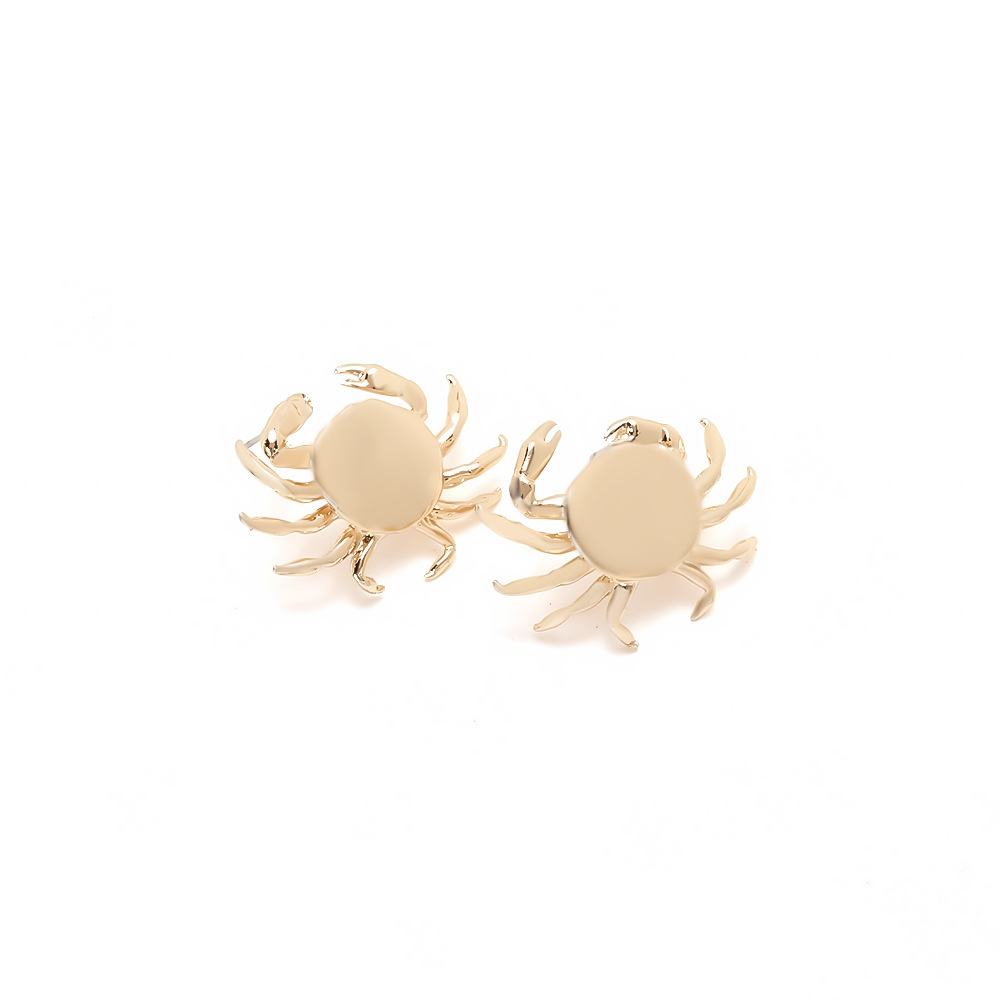 1 Paire De Boucles D'Oreilles À Tige En Alliage En Forme De Crabe h5Image3