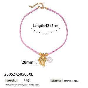 Collier Tressé En Acier Inoxydable Couleur Or, Étanche, 1 Pièce h5