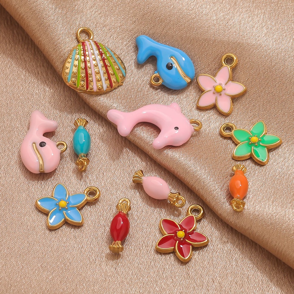 Pendentif Dauphin Pour Femme, En Acier Inoxydable Étanche, Couleur Or (1 Pièce) Image3