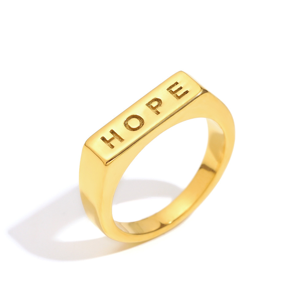 Bague Chevalière Pour Femme, Couleur Or, Avec Lettre (1 Pièce) 