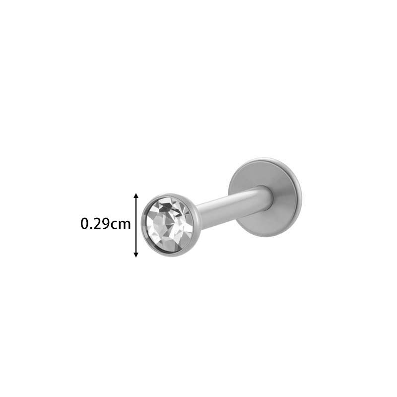 Boucle D'Oreille Piercing Simple En Acier Inoxydable Étanche Couleur Or Avec Zircon (1 Pièce) h5Image2