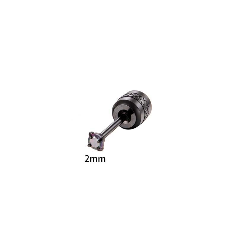 Boucles D'Oreilles Piercing Femme Annulaires Noires En Acier Inoxydable, Étanches, Avec Zircon (1 Pièce) h5Image2