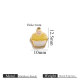 Petit pendentif doré double face dégoulinant d'huile - jaune gâteau + blanc Image33