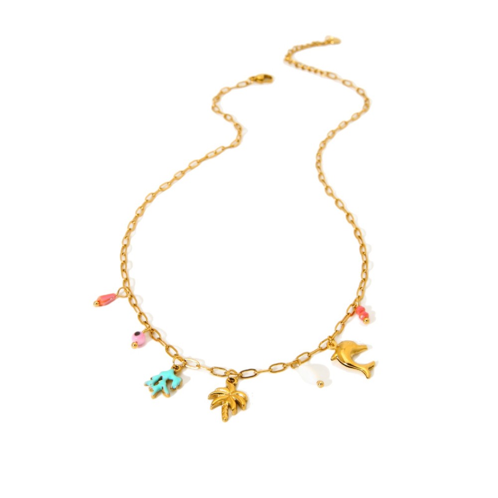 Collier Pendentif Doré Étanche En Acier Inoxydable (1 Pièce) Image4