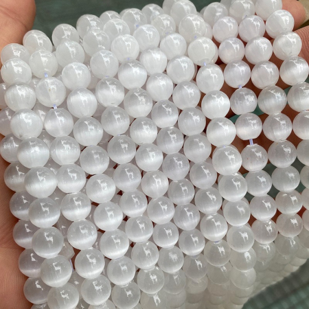 1 Chaîne De Magnifiques Perles De Bijoux En Pierre Naturelle De Calcite