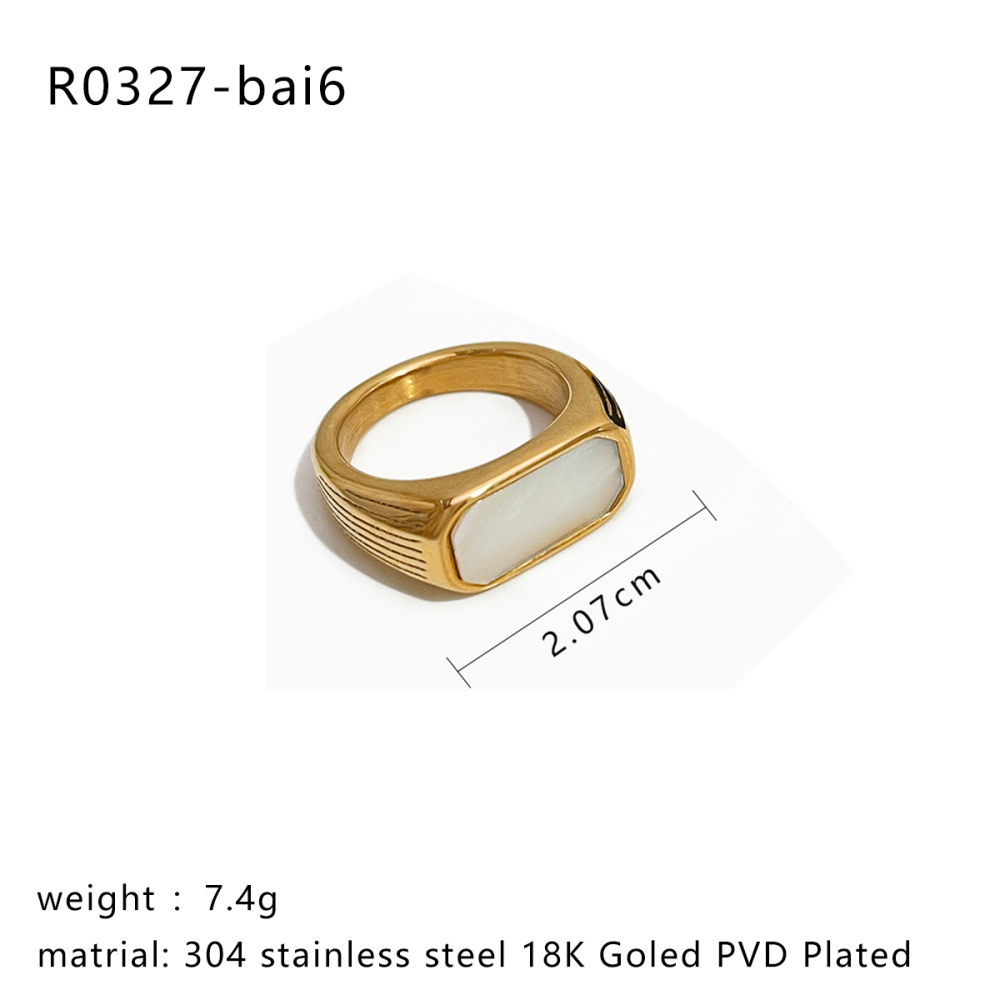 Bague En Acier Inoxydable Étanche Couleur Or (1 Pièce)