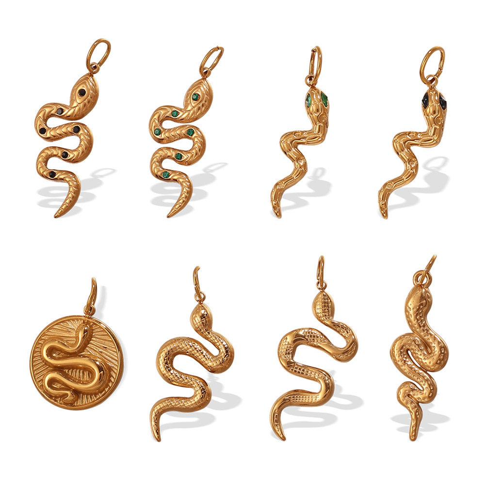 Pendentif Serpent Étanche En Acier Inoxydable Couleur Or (1 Pièce) Image4