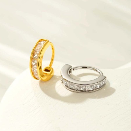 1 piercing de nez rectangulaire en cuivre doré et zircon pour femme