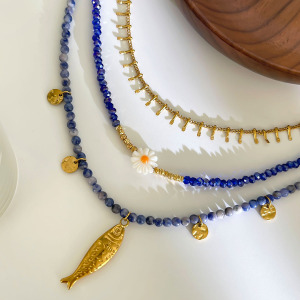 Collier De Perles En Pierre Naturelle 1 Pièce h5 Image3