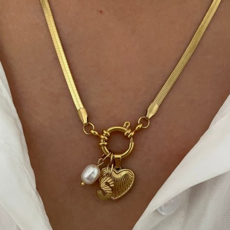 Collier pendentif 24 lettres en acier inoxydable étanche couleur or 2