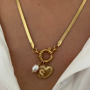 Collier Pendentif 24 Lettres En Acier Inoxydable Étanche Couleur Or h5 Image2