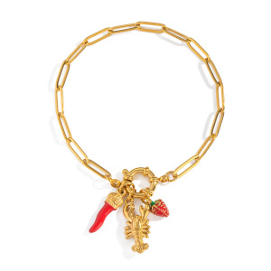 Bracelet À Breloques Étanche En Acier Inoxydable Avec Mousqueton (1 Pièce) h5 Image5