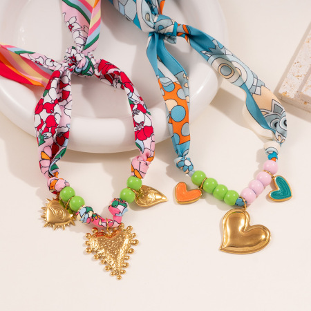 Collier avec pendentif ethnique en forme de fleur pour femme, 1 pièce 2