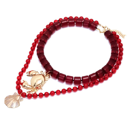 1 ensemble de colliers de perles en alliage de crabe 2