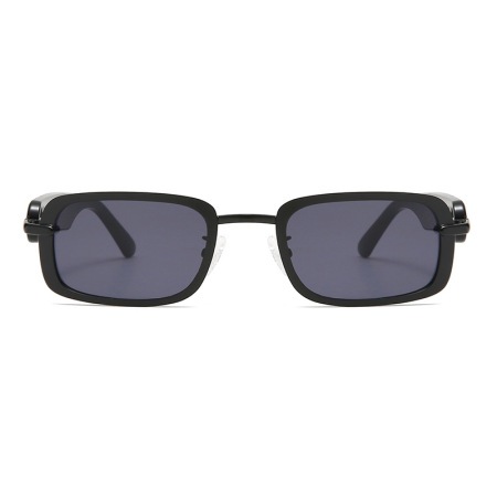 Lunettes de soleil pour femmes en métal de couleur unie décontractées de la série Simple 2