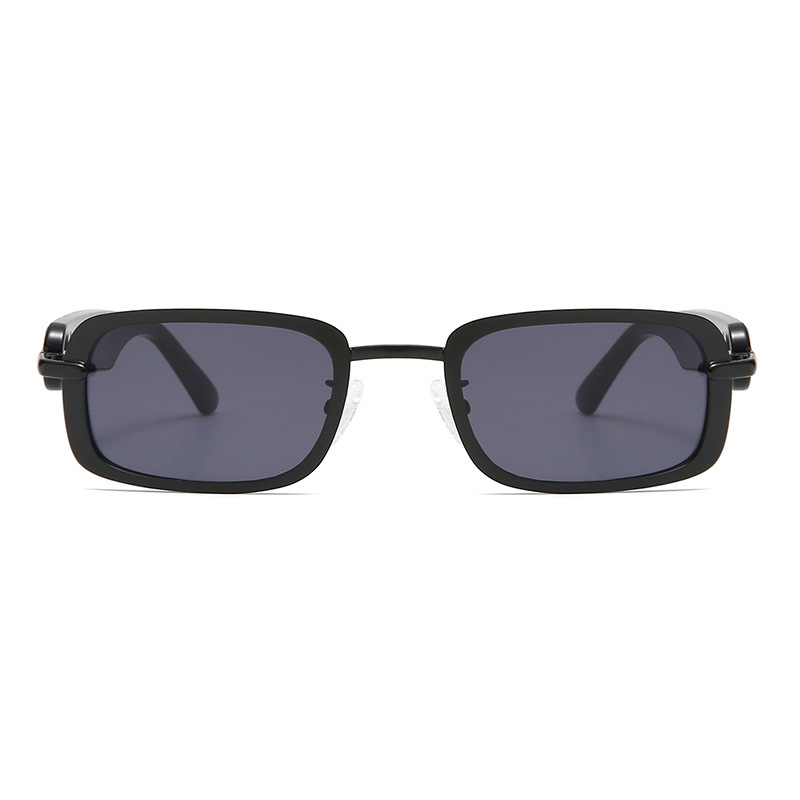 Lunettes De Soleil Pour Femmes En Métal De Couleur Unie Décontractées De La Série Simple h5Image2
