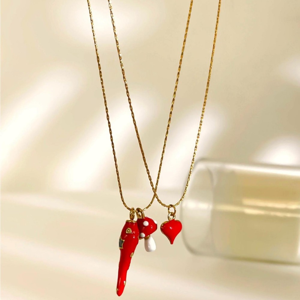 Collier Pendentif Chill En Acier Inoxydable Étanche Couleur Or (1 Pièce) Image3