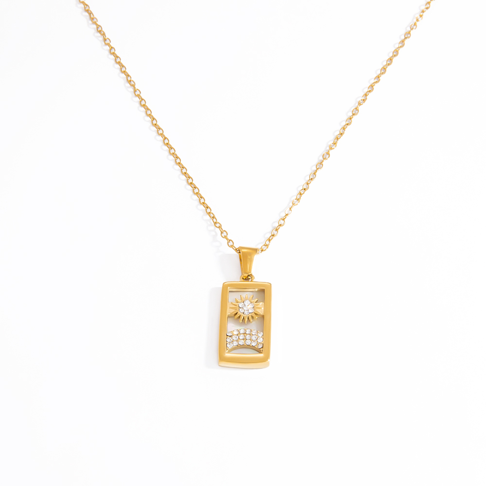 Collier Pendentif Tarot Étanche En Acier Inoxydable (1 Pièce) 